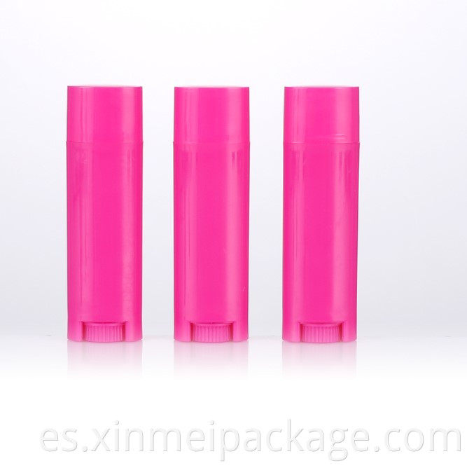 red empty oval lip balm tube